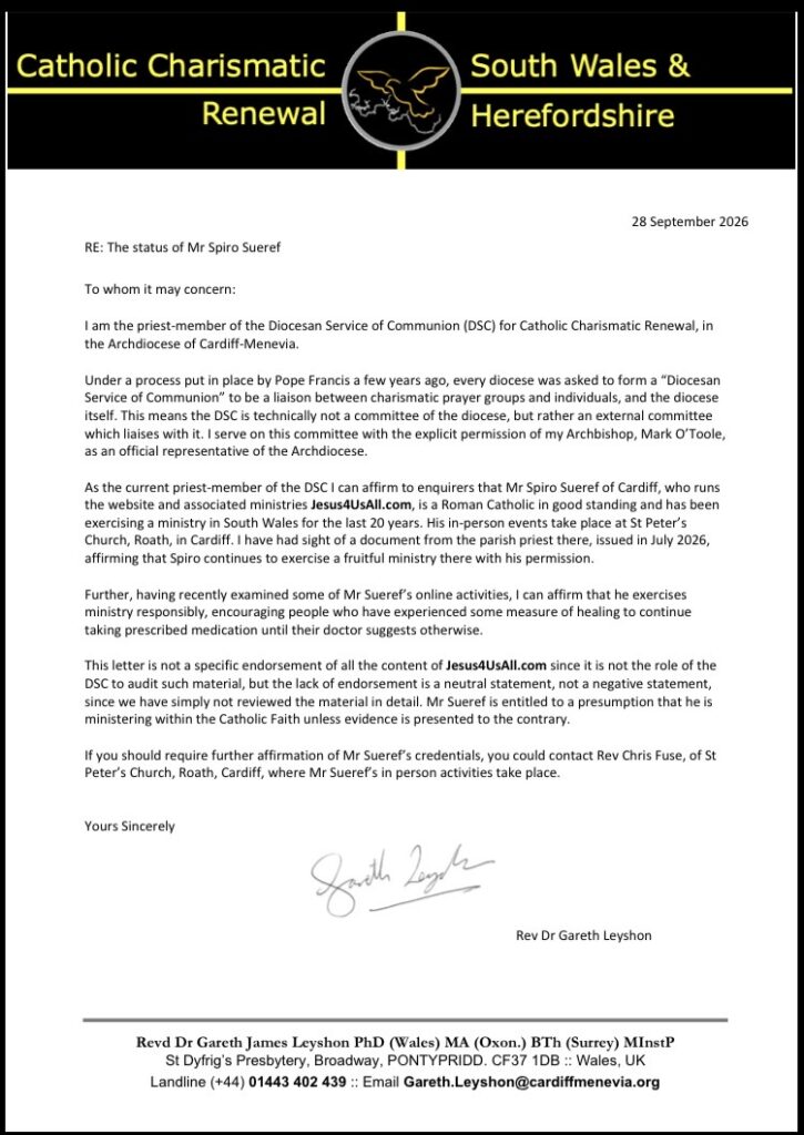 Letter of Good Standing for Spiro and Jesus4usall.com